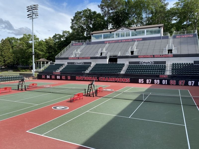 View of the tennis courts from the pavilion. Click for full size. View of the tennis courts from the pavilion image. Click for full size.