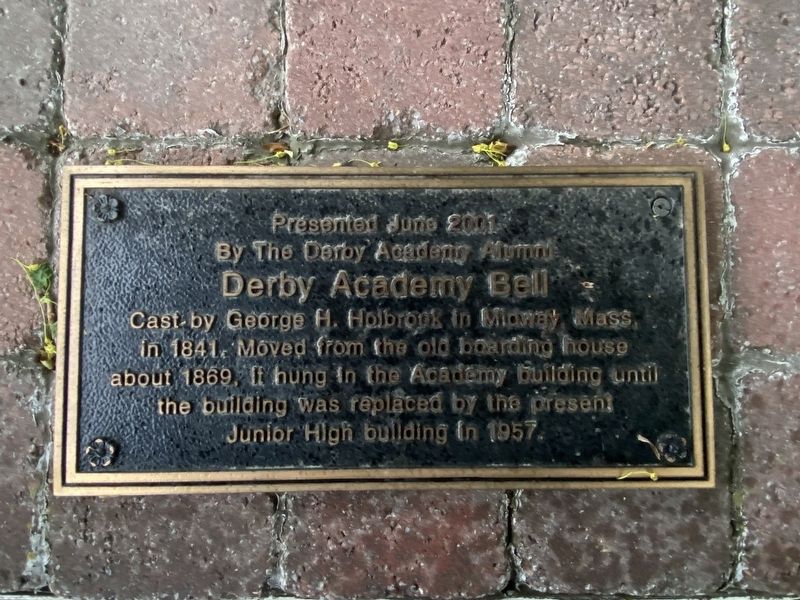 Derby Academy Bell Marker. Click for full size. Derby Academy Bell Marker image. Click for full size.