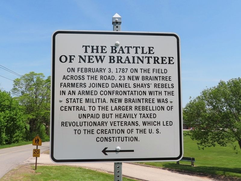 Battle of New Braintree Marker image. Click for full size.