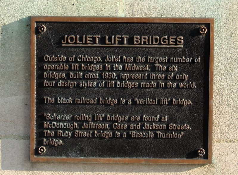 Joliet Lift Bridges Marker image. Click for full size.