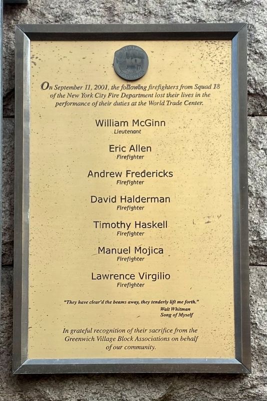 FDNY House 18 9/11 Memorial image. Click for full size.