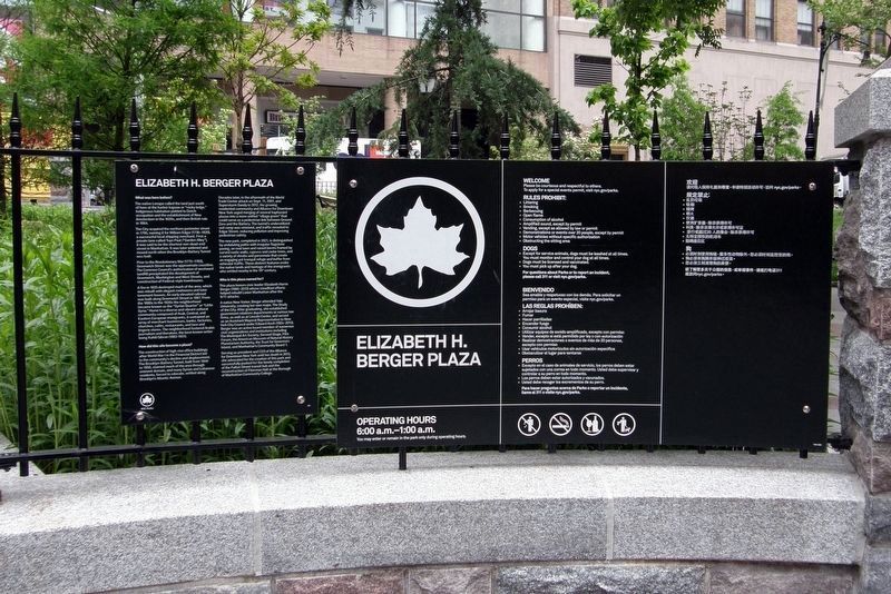 Elizabeth H. Berger Plaza Markers image. Click for full size.