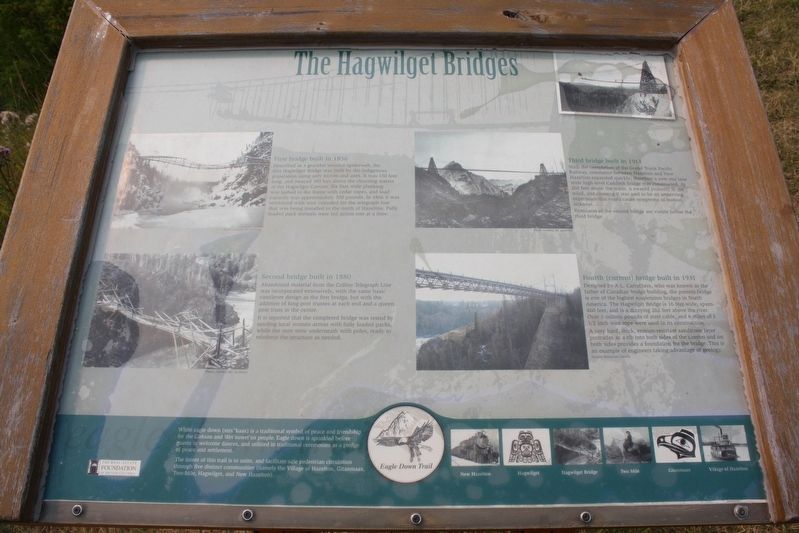 The Hagwilget Bridges Marker. Click for full size. The Hagwilget Bridges Marker image. Click for full size.
