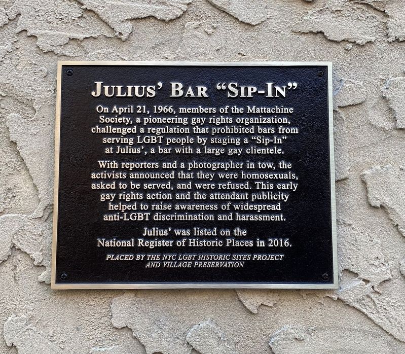 Julius' Bar "Sip-In" Marker image. Click for full size.
