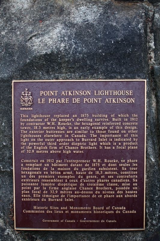 Point Atkinson Lighthouse / Le phare de Point Atkinson Marker. Click for full size. Point Atkinson Lighthouse / Le phare de Point Atkinson Marker image. Click for full size.