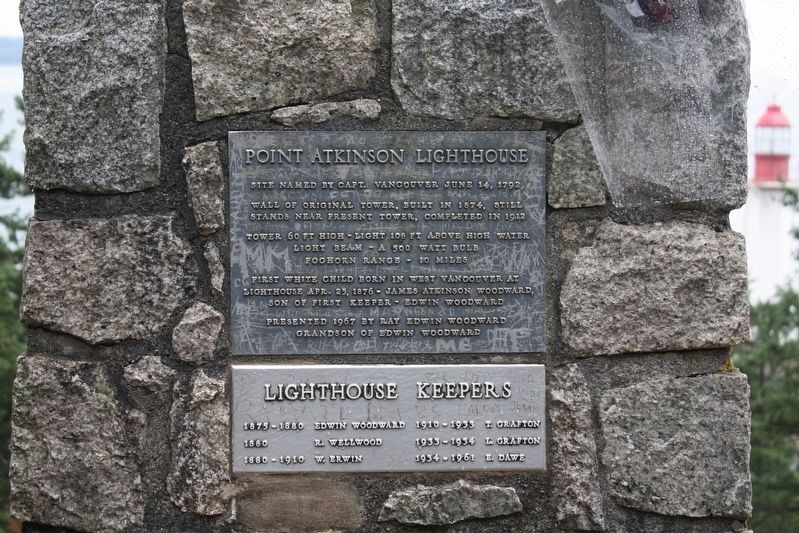 Point Atkinson Lighthouse Marker. Click for full size. Point Atkinson Lighthouse Marker image. Click for full size.