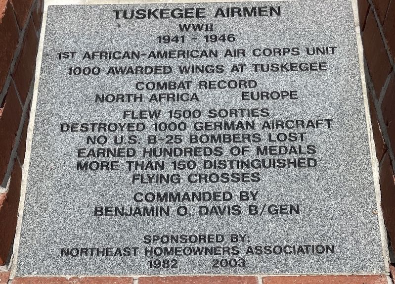 Tuskegee Airmen Marker image. Click for full size.