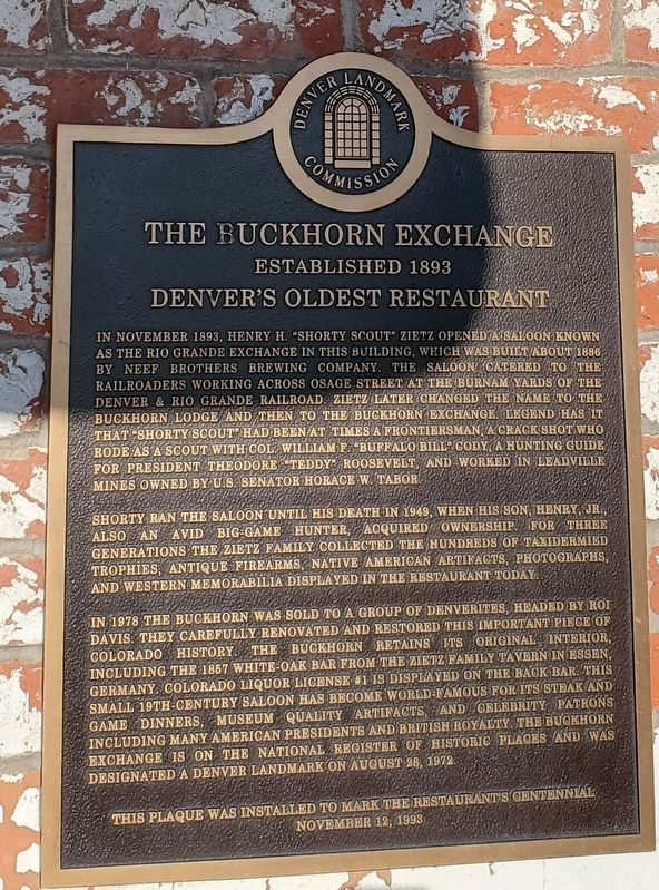 The Buckhorn Exchange Marker. Click for full size. The Buckhorn Exchange Marker image. Click for full size.