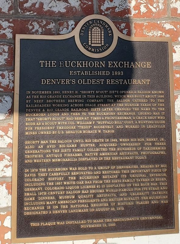The Buckhorn Exchange Marker image. Click for full size.