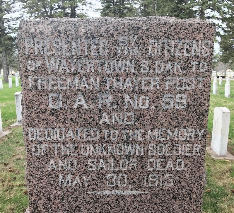 Freeman Thayer Post Memorial. Click for full size. Freeman Thayer Post Memorial image. Click for full size.