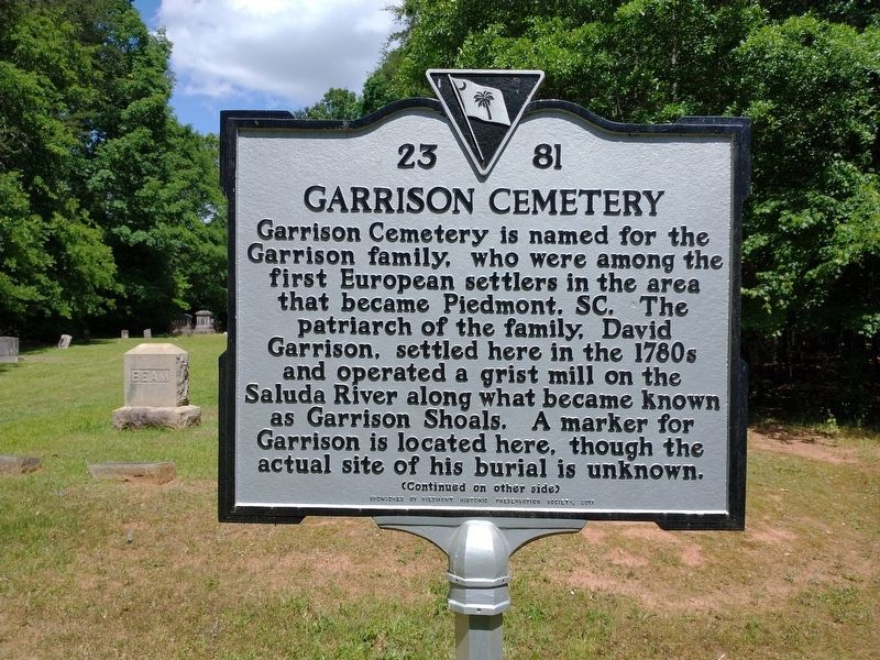 Garrison Cemetery Marker (Front). Click for full size. Garrison Cemetery Marker (Front) image. Click for full size.