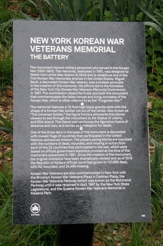 New York Korean War Veterans Memorial marker image. Click for full size.