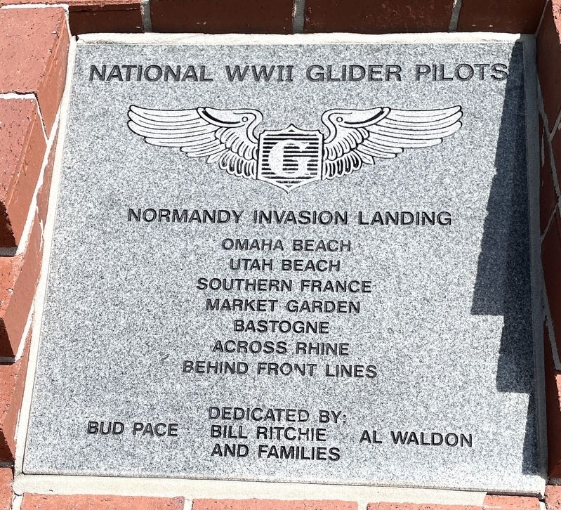 National WWII Glider Pilots Marker. Click for full size. National WWII Glider Pilots Marker image. Click for full size.