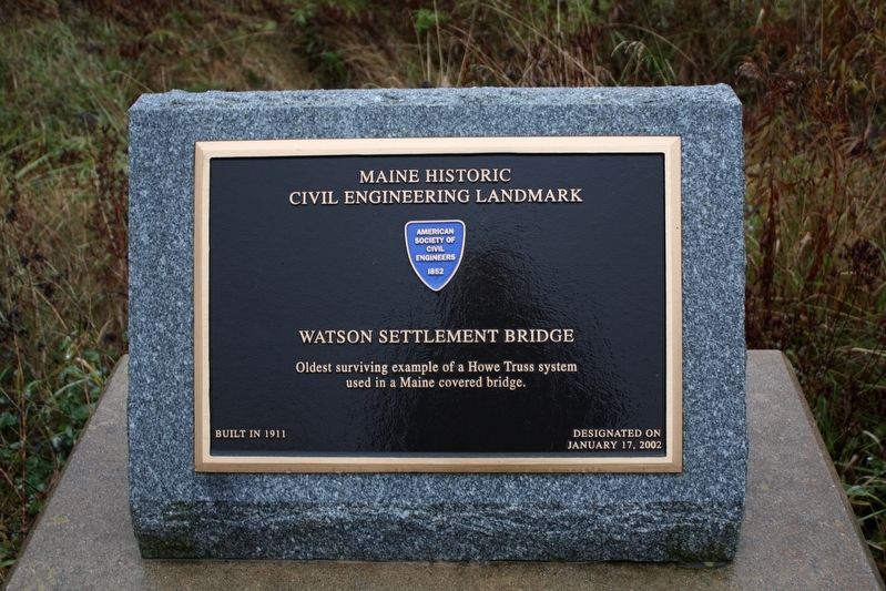 Watson Settlement Bridge Marker image. Click for full size.