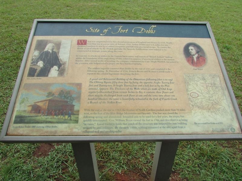 Site of Fort Dobbs Marker. Click for full size. Site of Fort Dobbs Marker image. Click for full size.