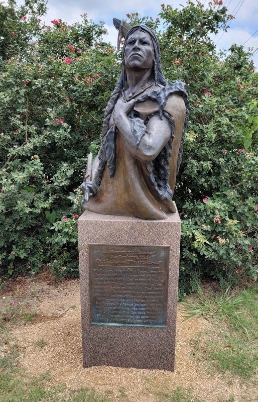 In Commemoration of the Tonkawa and Chief Placido ("Ha-shu-ka-na") Marker and Statue. Click for full size. In Commemoration of the Tonkawa and Chief Placido ("Ha-shu-ka-na") Marker and Statue image. Click for full size.