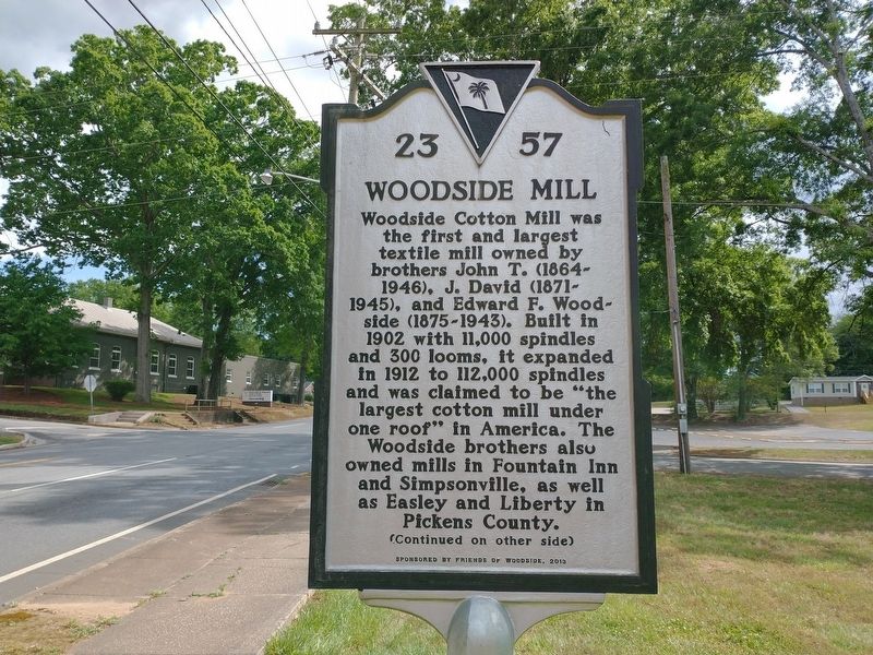 Woodside Mill Marker (Front) image. Click for full size.