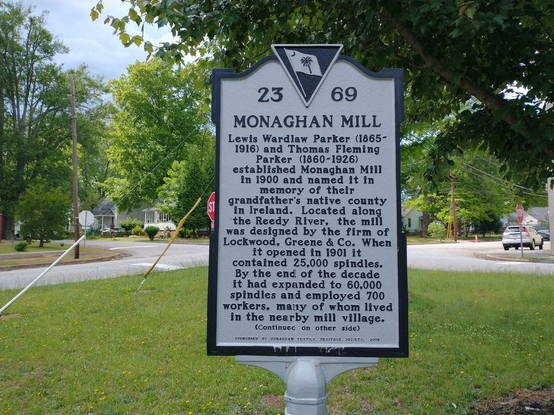 Monaghan Mill Marker (Front) image. Click for full size.