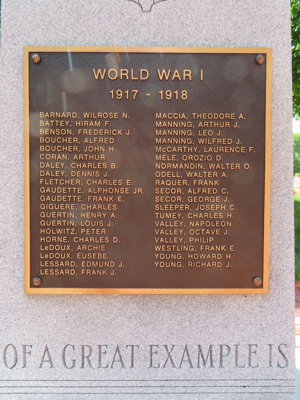 East Brookfield World War I Monument image. Click for full size.