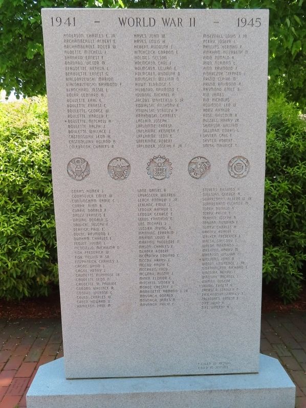 East Brookfield World War II Monument image. Click for full size.