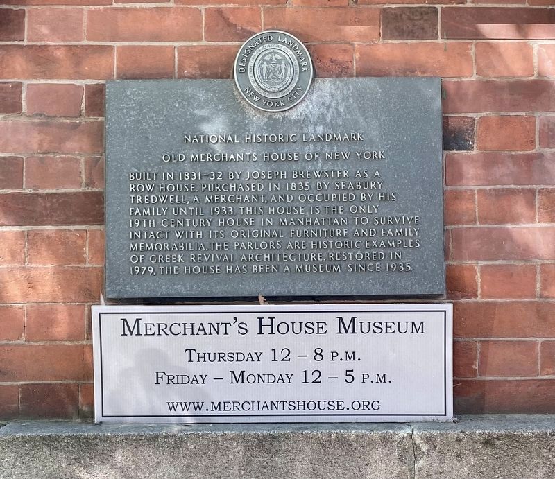 Old Merchants House of New York Marker image. Click for full size.