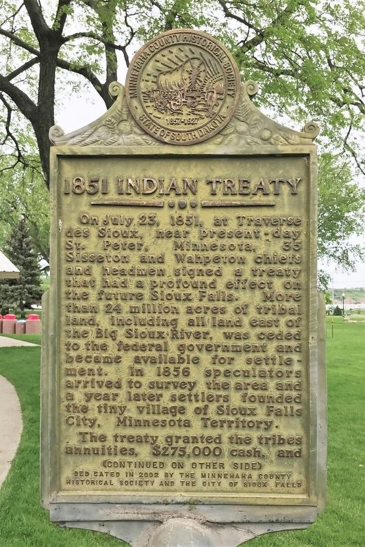 1851 Indian Treaty Marker image. Click for full size.