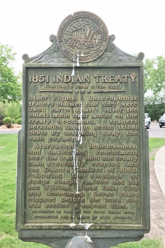 1851 Indian Treaty Marker. Click for full size. 1851 Indian Treaty Marker image. Click for full size.