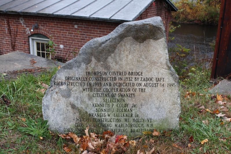 Thompson Covered Bridge Marker. Click for full size. Thompson Covered Bridge Marker image. Click for full size.