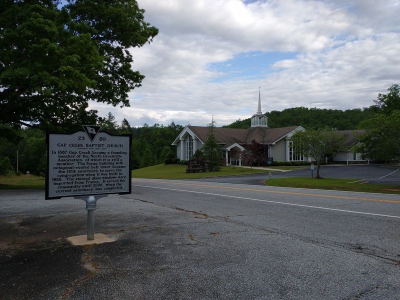 Gap Creek Baptist Church Marker image. Click for full size.