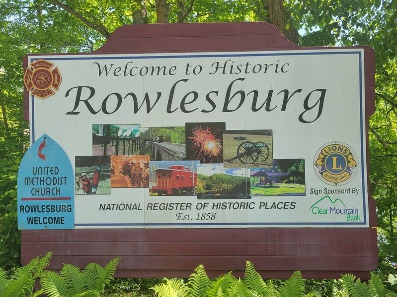 Roadside Sign Upon Entering Rowlesburg image. Click for full size.