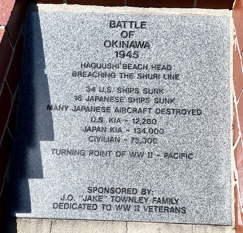 Battle of Okinawa Marker image. Click for full size.