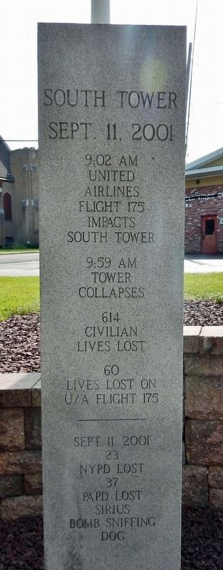 September 11 2001 Memorial<br>(<i>South Tower</i>). Click for full size. September 11 2001 Memorial<br>(<i>South Tower</i>) image. Click for full size.