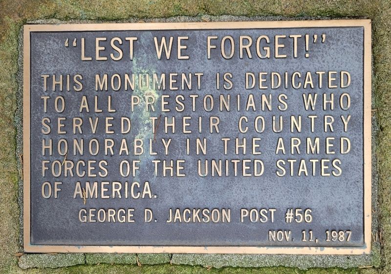 "Lest We Forget!" Marker image. Click for full size.