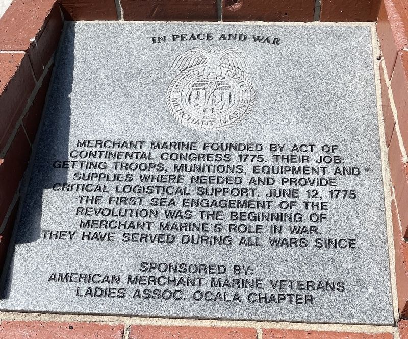In Peace and War Marker. Click for full size. In Peace and War Marker image. Click for full size.
