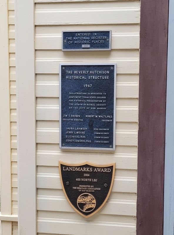 National Register of Historic Places, Beverly Hutchison Historical Structure and Landmarks Award. Click for full size. National Register of Historic Places, Beverly Hutchison Historical Structure and Landmarks Award image. Click for full size.