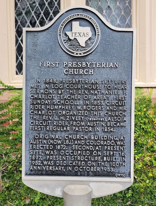 First Presbyterian Church Marker. Click for full size. First Presbyterian Church Marker image. Click for full size.