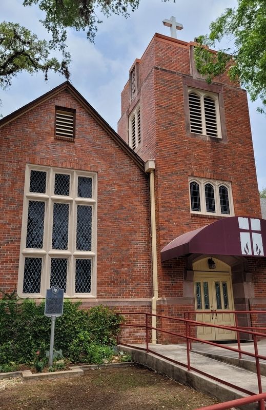 The front entrance to the First Presbyterian Church and Marker. Click for full size. The front entrance to the First Presbyterian Church and Marker image. Click for full size.