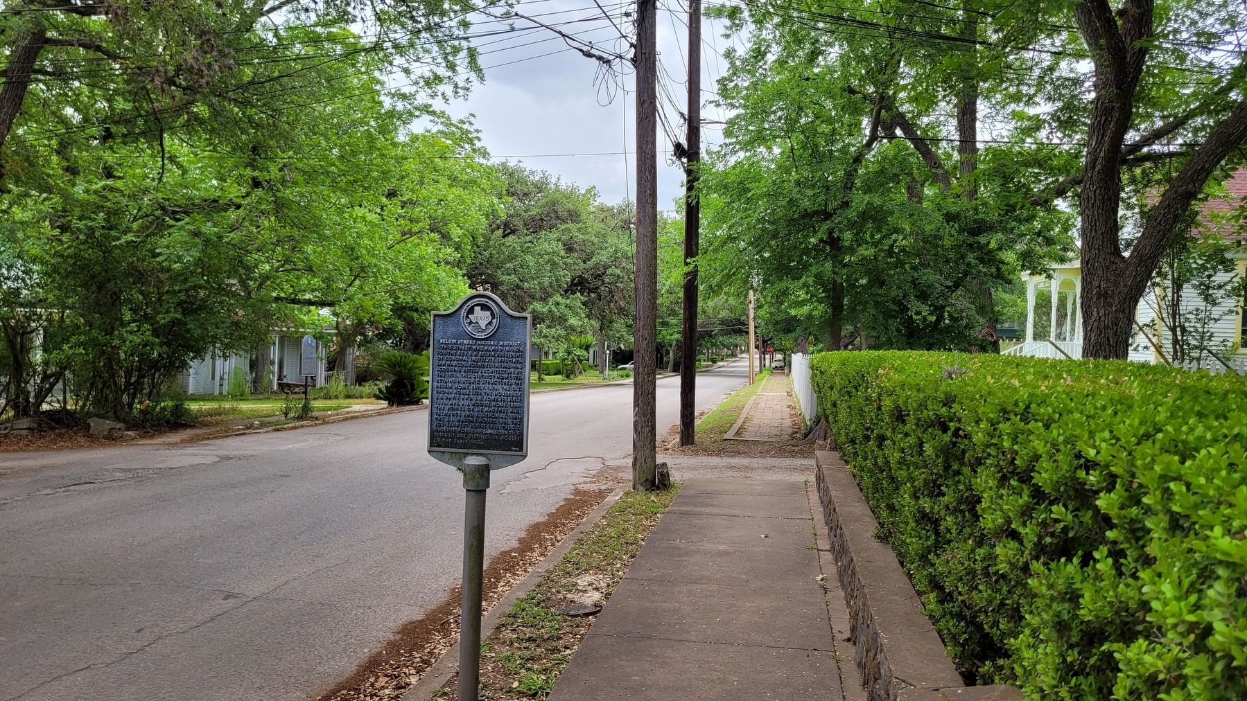 The view of the Belvin Street Historic District and Marker image. Click for full size.