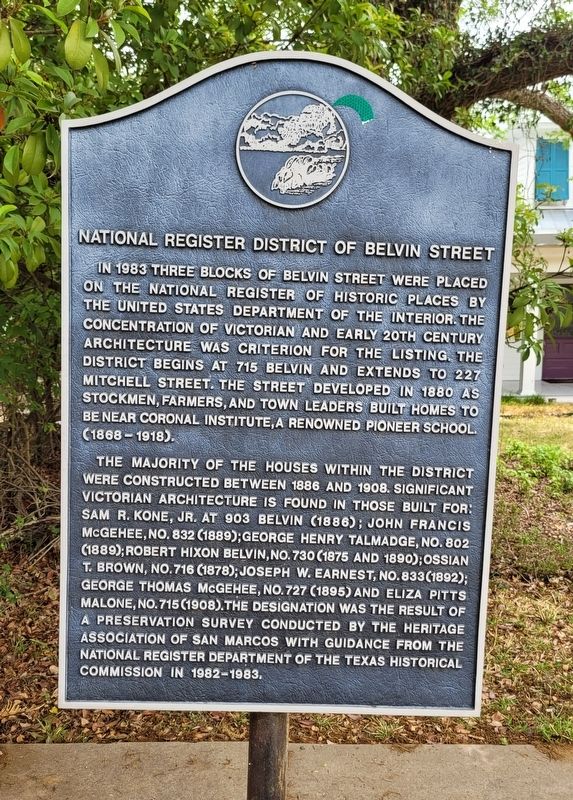 National Register District of Belvin Street Marker image. Click for full size.