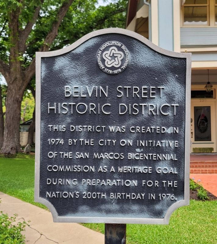 Belvin Street Historic District Marker. Click for full size. Belvin Street Historic District Marker image. Click for full size.