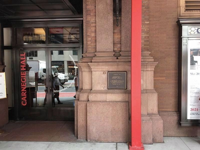 Carnegie Hall Marker - Wide View. Click for full size. Carnegie Hall Marker - Wide View image. Click for full size.