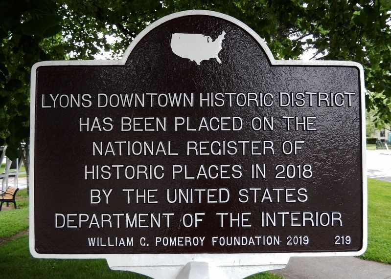 Lyons Downtown Historic District Marker image. Click for full size.