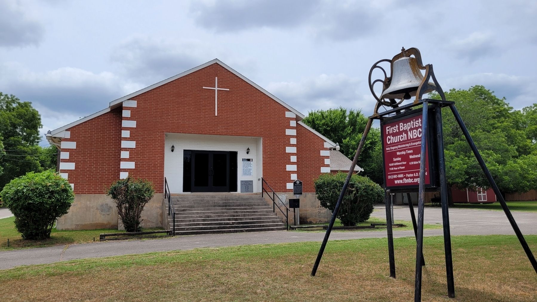 The view of the First Baptist Church NBC of San Marcos Marker. Click for full size. The view of the First Baptist Church NBC of San Marcos Marker image. Click for full size.