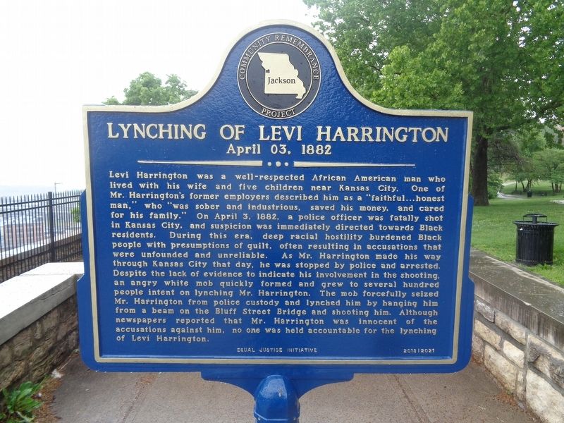 Lynching in America / Lynching of Levi Harrington Marker image. Click for full size.