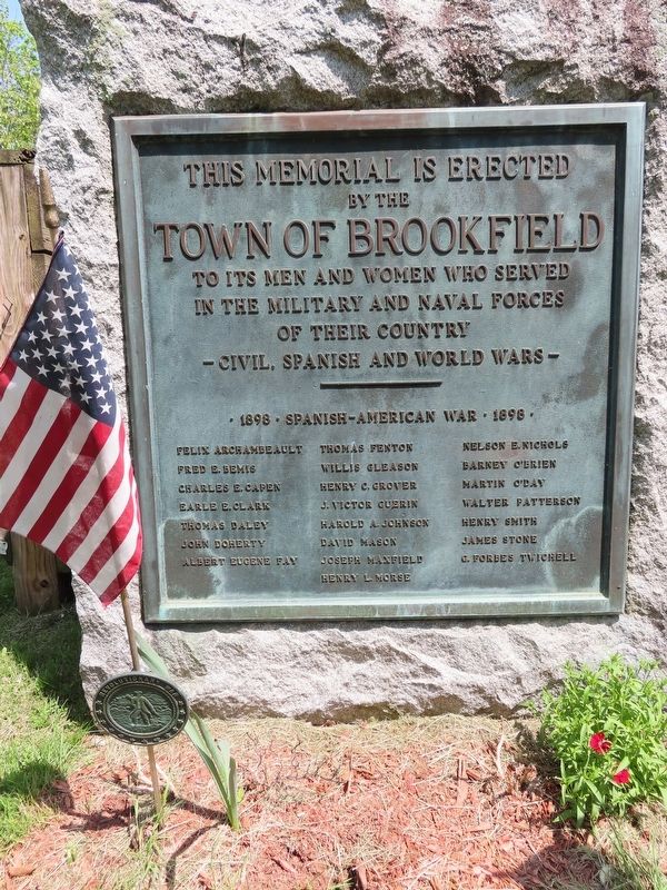 Brookfield Spanish-American War Memorial. Click for full size. Brookfield Spanish-American War Memorial image. Click for full size.