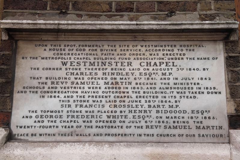 Westminster Chapel Marker image. Click for full size.