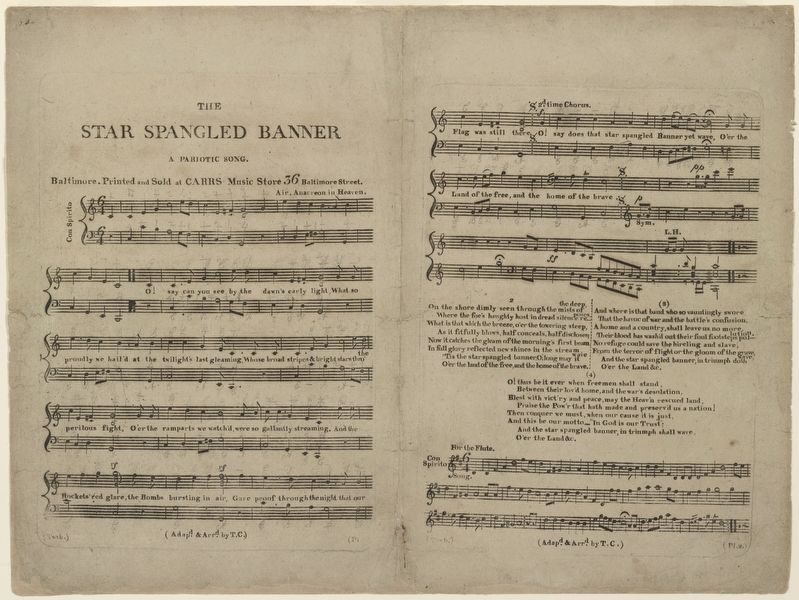 The first sheet music publication of The Star Spangled Banner image. Click for full size.