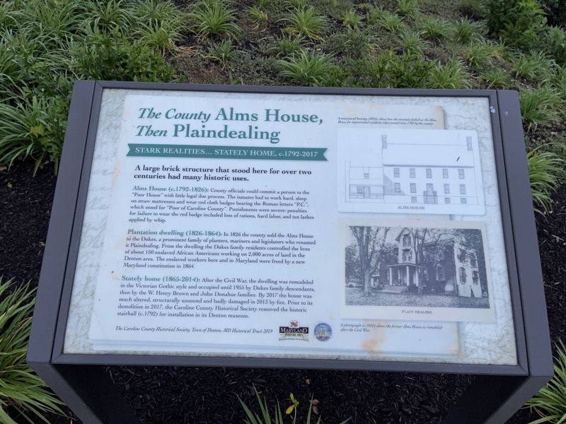 The County Alms House, then Plaindealing Marker image. Click for full size.