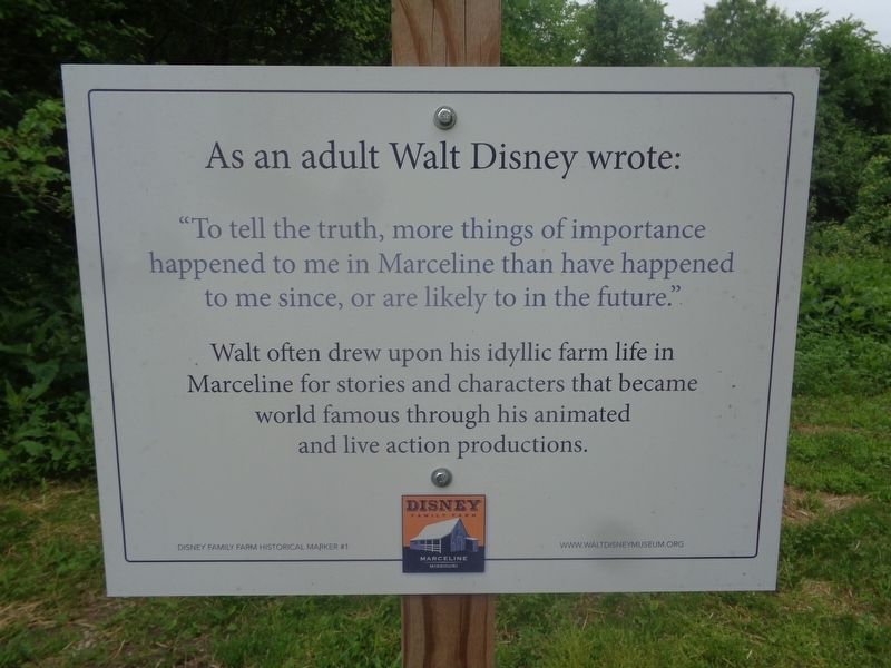 As an adult Walt Disney wrote Marker. Click for full size. As an adult Walt Disney wrote Marker image. Click for full size.