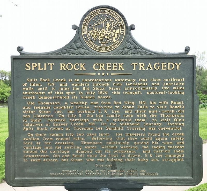 Split Rock Creek Tragedy Marker <i>(Side one)</i> image. Click for full size.